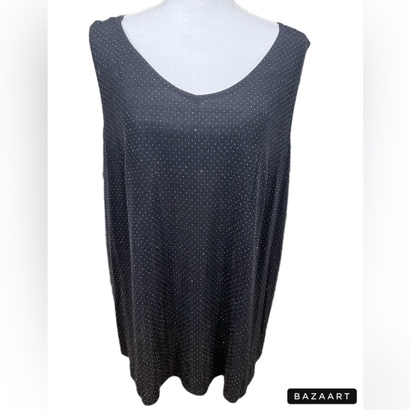 🔥🔥ONYX Nite 2 Piece Sleeveless Top And Jacket. Size 2X Black W/ Pink Sparkle - Picture 4 of 6